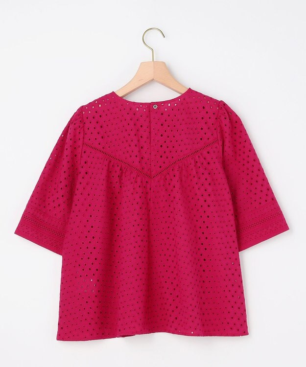 組曲 【先行予約】エンブロイダリーレース5分袖 ブラウス チェリーローズ系