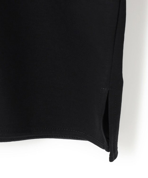 ICB 【洗える】 コンビネーションジャージー ヘンリーネックカットソー ブラック系