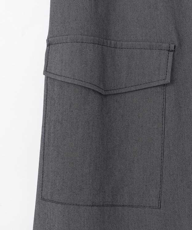 自由区 L 【カタログ掲載・接触冷感・UVカット・洗える】デニムライクボトムフレア スカート インディゴ