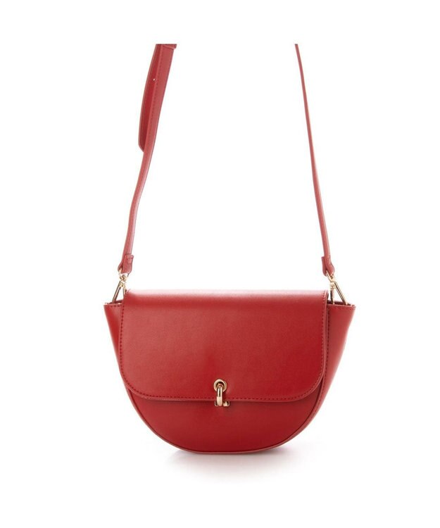 UNBILLION cachecache 財布ポーチ付きハーフムーンショルダーバッグ レッド