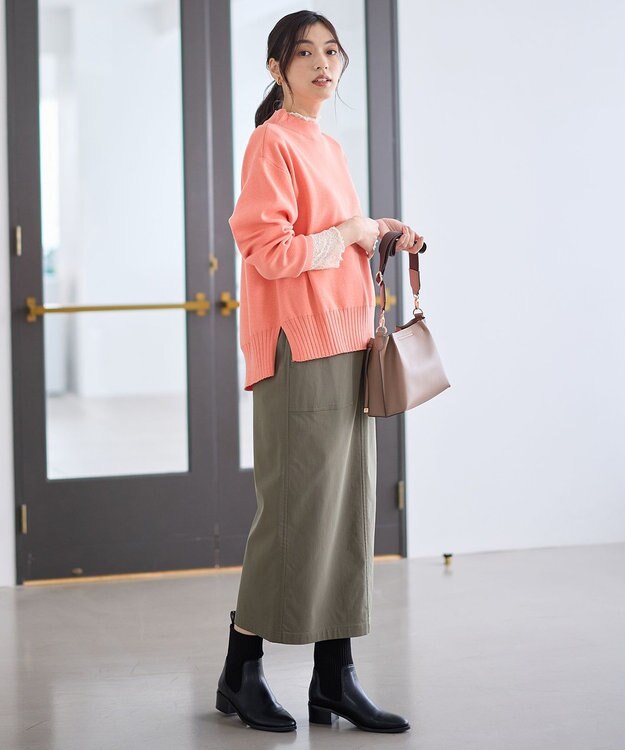 ANY L 【新色追加】ハイネックデイリーニット オレンジ