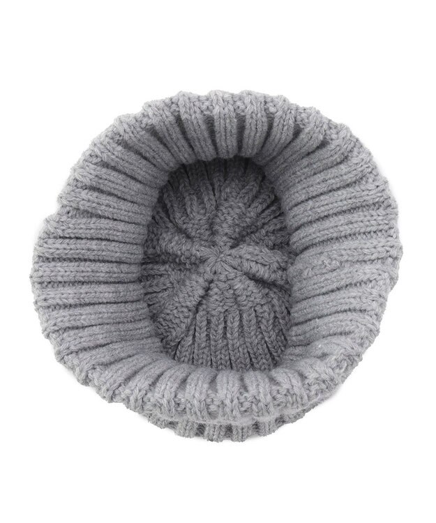 MOONBAT 【FUDGE11月号掲載】PAUL & JOE ACCESSOIRES ヌネット刺繍ワッペン付リブニット帽 グレー