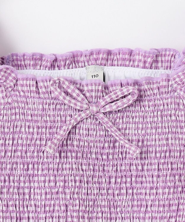 ANY KIDS ギンガムチェック セパレート 水着 ラベンダーギンガム×ネイビー