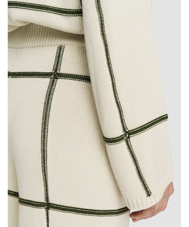 JOSEPH 【洗える】グリッド コットンシルク　キュロットトラウザーズ Oat Combo