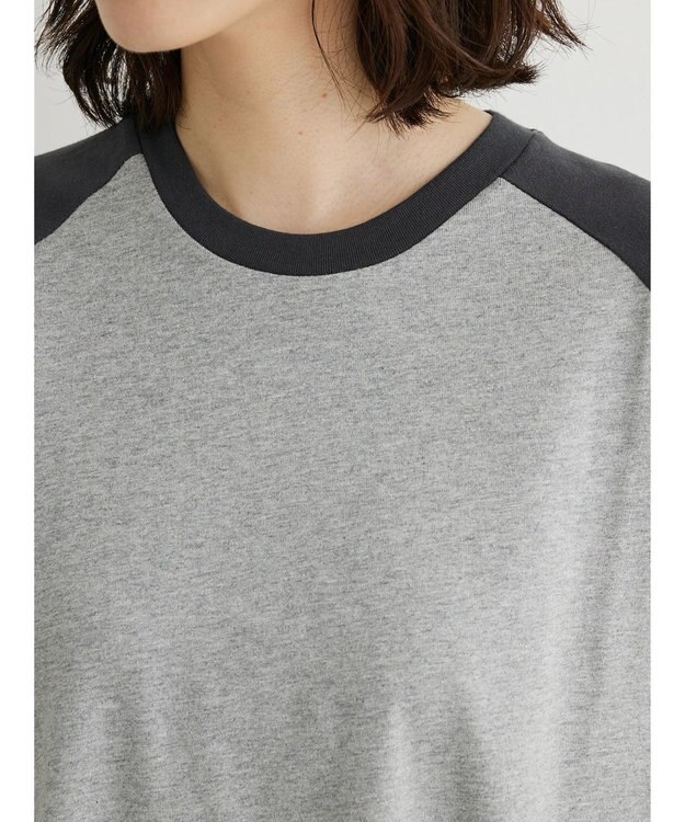 Green Parks ・Ｄｏｕｂｌｅ　Ｆｌａｇｓ　ラグラン７分袖Ｔシャツ Charcoal Gray