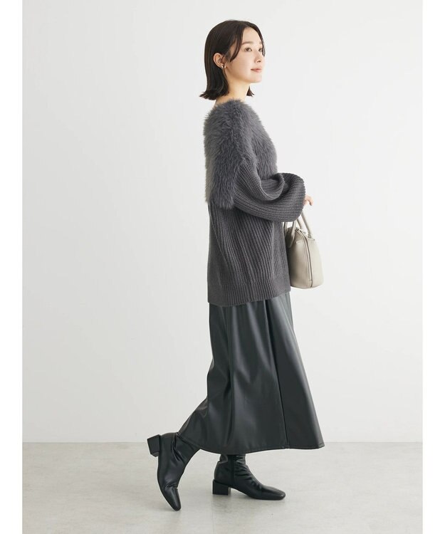 Green Parks ・Ｐｅｔｉｔ　Ｆｌｅｕｒ　シャギーキリカエニット Charcoal Gray