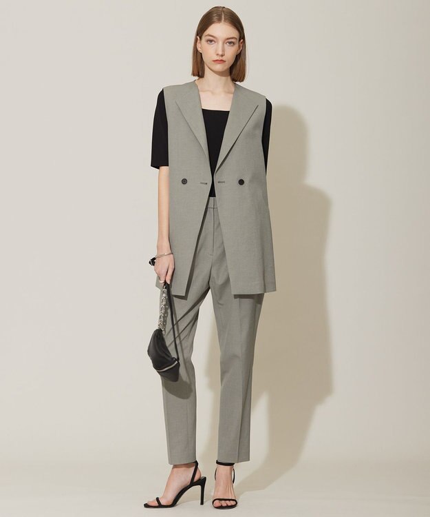 ICB 【接触冷感・UVケア・撥水・洗える】 LooseWeave ノーカラージレ モスグレー系