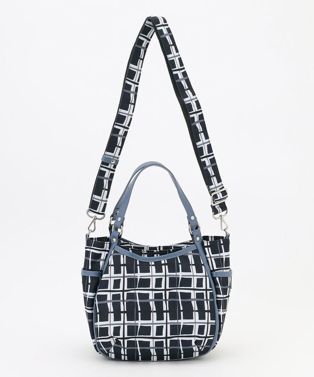 Y'SACCS ドローイングチェック2WAYミニトート ネイビー