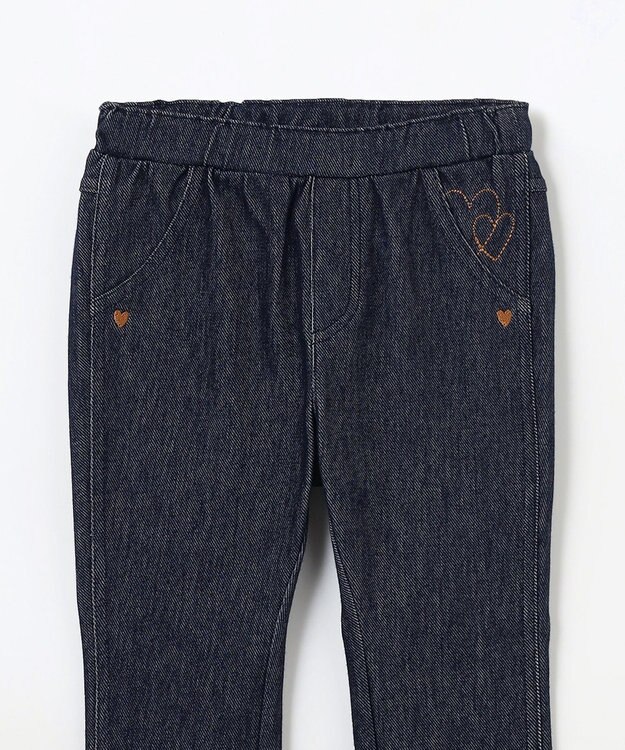組曲 KIDS 【90-100㎝】ハートデニムニット パンツ ネイビー