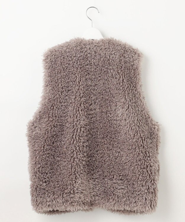 Feroux プードルファーベスト ライトグレー系