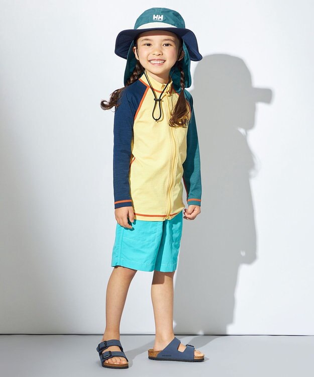 HELLY HANSEN 【キッズ】ロングスリーブ HHフルジップラッシュガード ストローイエロー