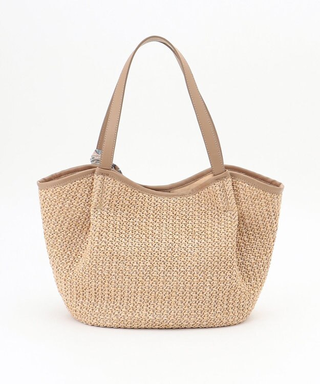 ANY SIS スカーフ付パイピングカゴ バッグ ナチュラル