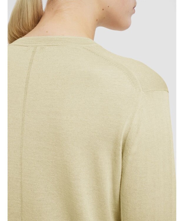 JOSEPH 【洗える】スーパーファインコットンシルク　ラウンドネックニット Quail