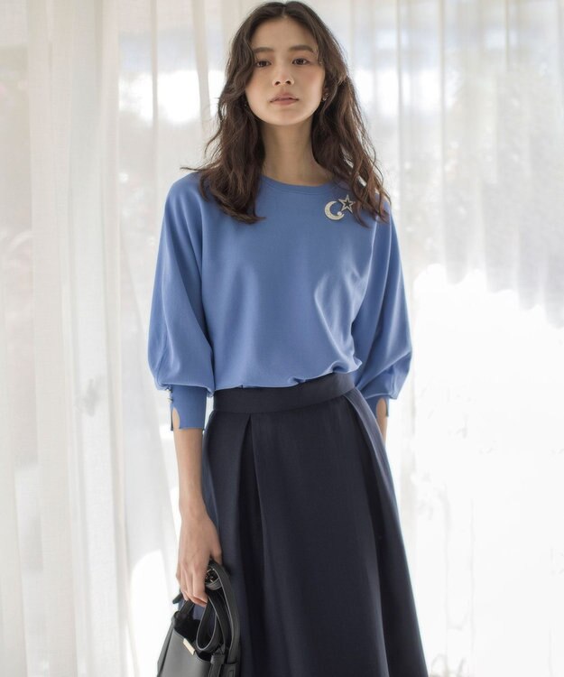 組曲 S フラワーメタルドルマン ニット ブルー系