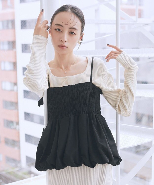 earth music&ecology バルーンビスチェ Black