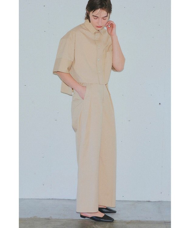 NAVE 【ReNave・セットアップ可/洗える/接触冷感/UVケア】コットンポリブロード パンツ ベージュ系