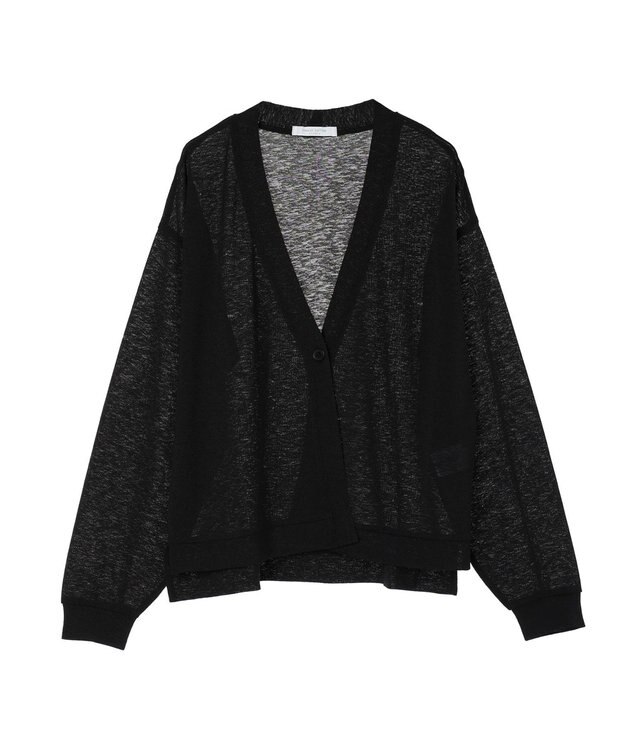 Green Parks Ｖネックシアーカットカーディガン Black