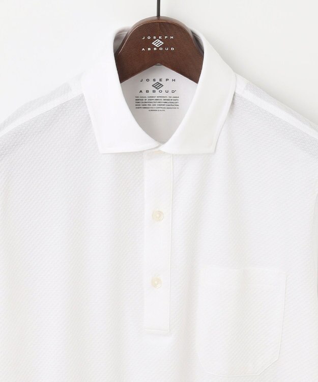 JOSEPH ABBOUD 【キングサイズ・オーガニックコットン使用】ブロックサッカーポロシャツ ホワイト系