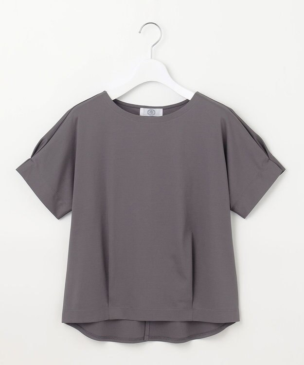 J.PRESS LADIES L 【接触冷感】コットンスムース フレンチスリーブ カットソー スレート系