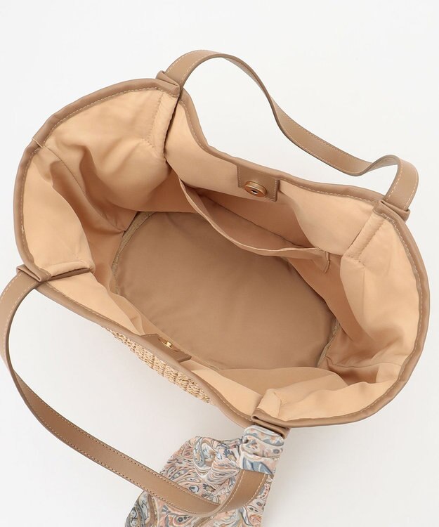 ANY SIS スカーフ付パイピングカゴ バッグ ナチュラル