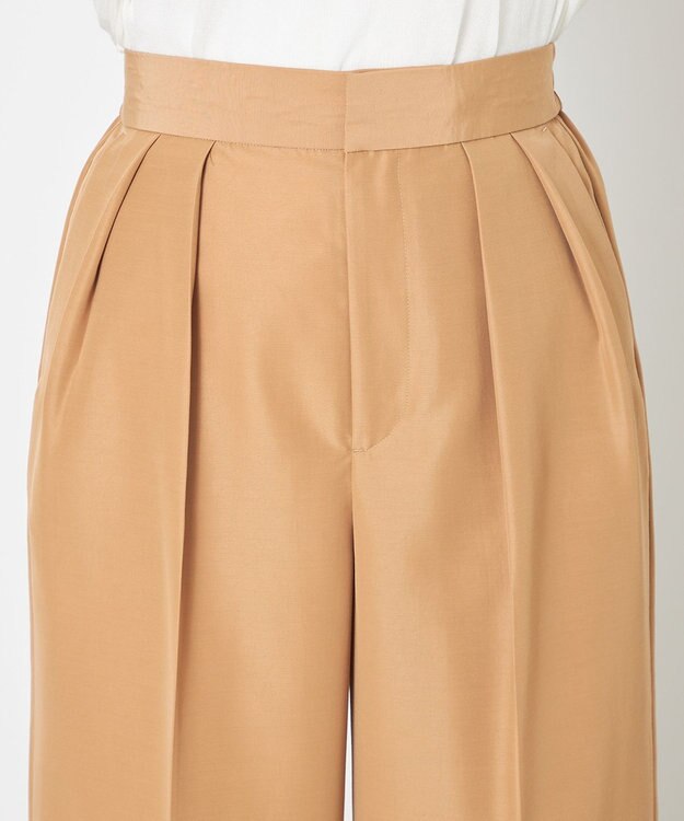 NAVE 【ReNAVE・セットアップ可/撥水加工/防シワ/ウエストゴム】ポリエステルタッサー パンツ キャメル系