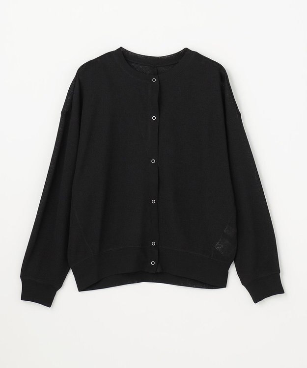 ANY シアーワッフルカーディガン ブラック