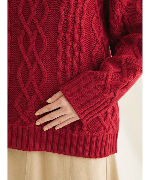 CRAFT STANDARD BOUTIQUE ケーブルニットドッキングスウェット Red