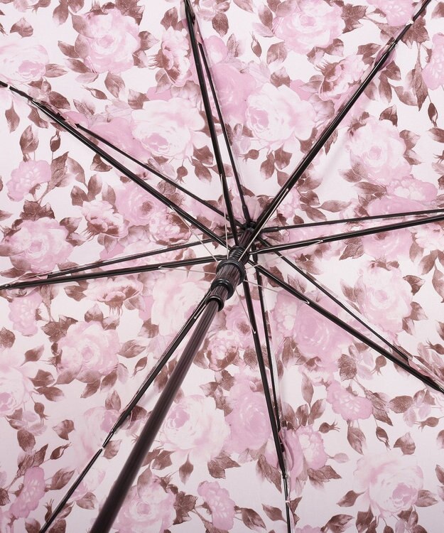 MOONBAT mila schon (ミラショーン) 長傘 内側花プリント ピンク
