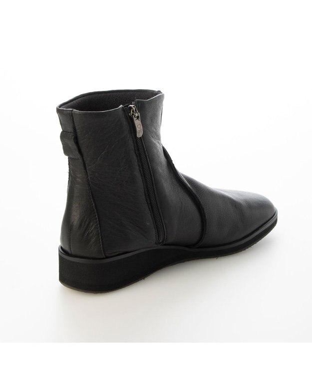 MODE ET JACOMO <D'ICI>スクエアトゥフラットブーツ ブラック
