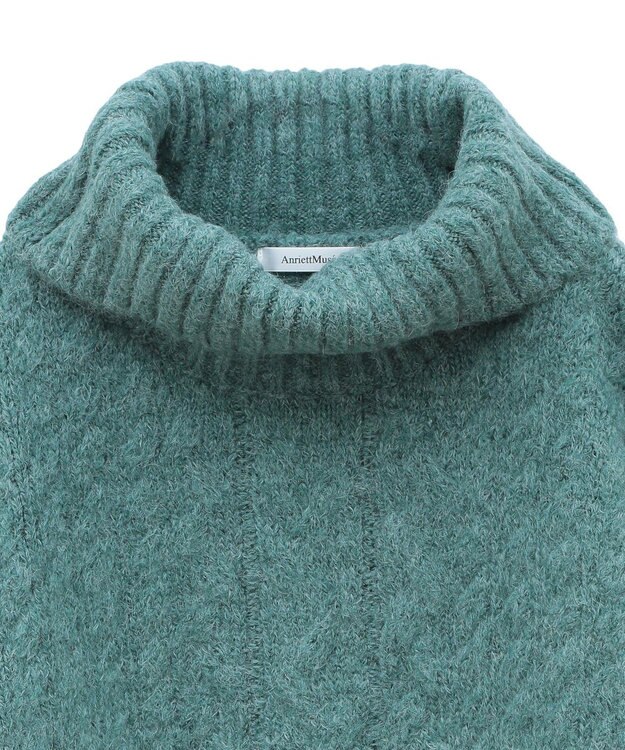 Green Parks ケーブル編みハイネックニット Green