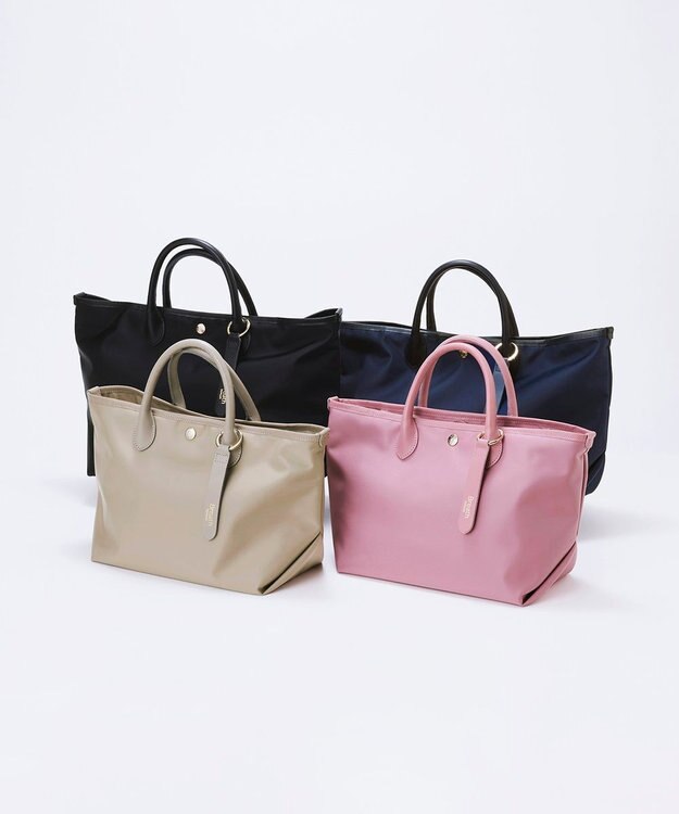 TOPKAPI 【Breath TOPKAPI】ナイロン レザーハンドル シンプル ミニ トートバッグ / 軽量 ピンクグレー