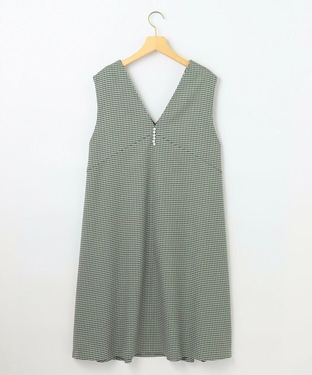 組曲 チドリツイル ジャンパーワンピース グリーン系3