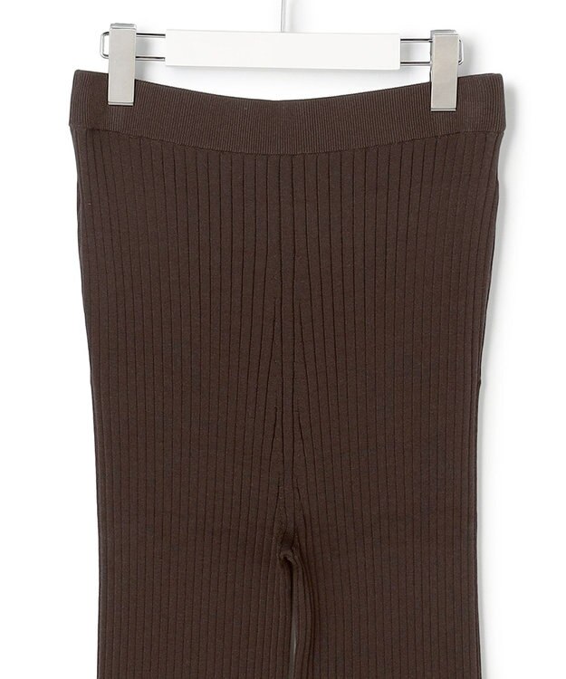 23区 L 【SLOW/一部店舗限定】ホールガーメント リブニット パンツ ダークブラウン系