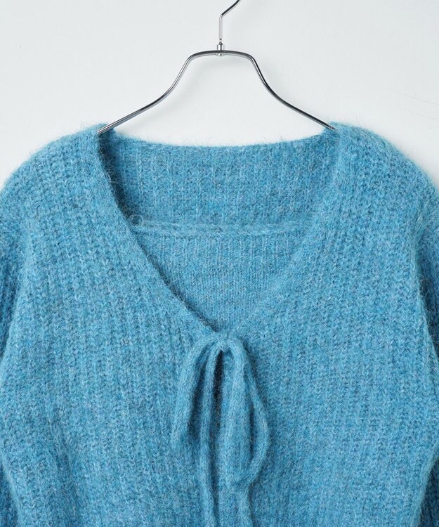 WEGO アンサンブルニットリボンカーデ ブルー