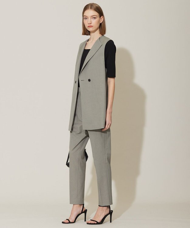 ICB 【接触冷感・UVケア・撥水・洗える】 LooseWeave ノーカラージレ モスグレー系