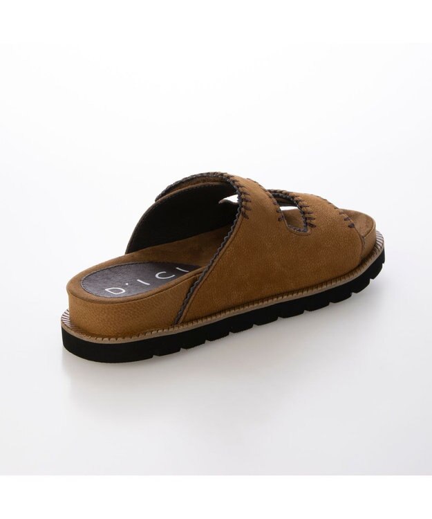 MODE ET JACOMO <D'ICI>ベルクロフラットサンダル ブラウンヌバック