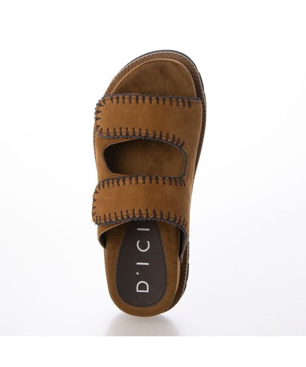 MODE ET JACOMO <D'ICI>ベルクロフラットサンダル ブラウンヌバック