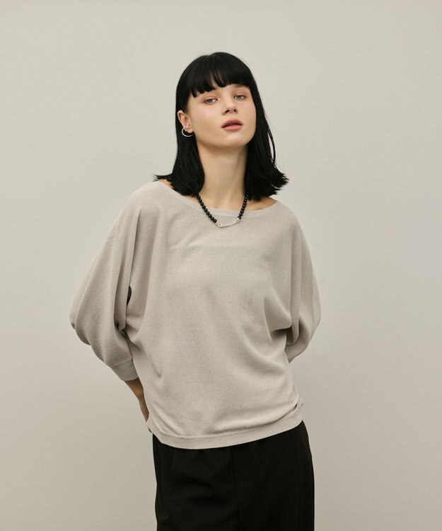 GRACE CONTINENTAL ドルマンニットトップ グレー