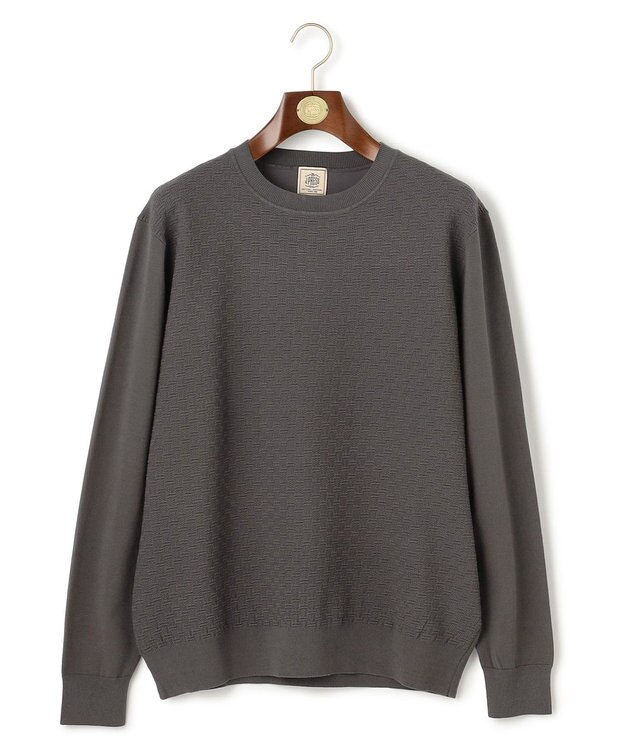 J.PRESS MEN 軽やかに着映える上質ベーシック【ストレッチ / イージーケア】【FLEX YARN】クルーネック ニット ライトグレー系