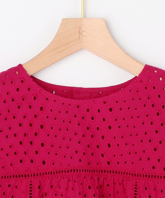 組曲 【先行予約】エンブロイダリーレース5分袖 ブラウス チェリーローズ系