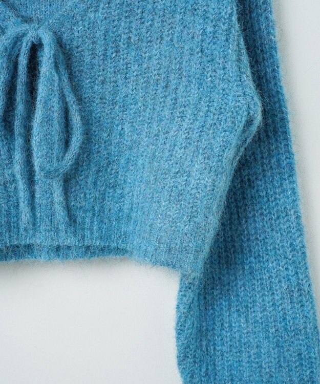 WEGO アンサンブルニットリボンカーデ ブルー