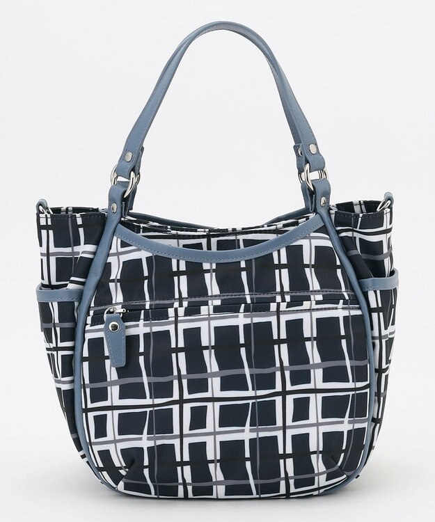 Y'SACCS ドローイングチェック2WAYミニトート ネイビー