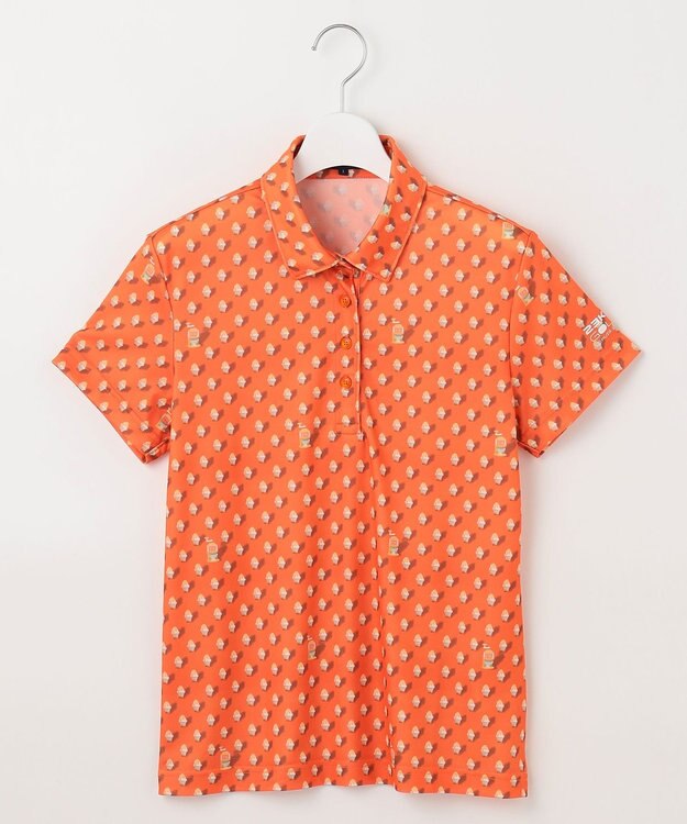 23区GOLF 【WOMEN】【接触冷感・UVケア・吸水速乾】アイス柄 ポロシャツ オレンジ系5