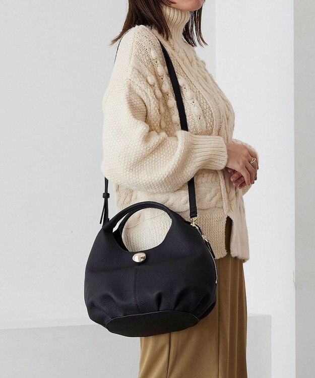 TOPKAPI 【TREASURE TOPKAPI】シュリンクレザー メタルパーツ 2WAY ショルダー バッグ ブラック