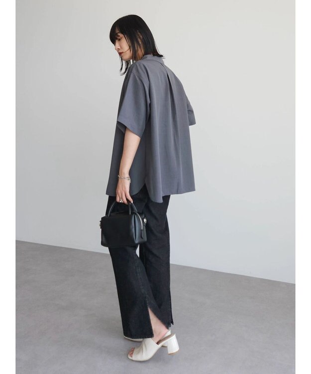 Green Parks 速乾開襟シャツ Charcoal Gray