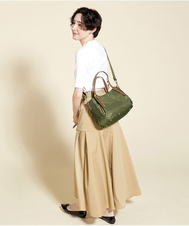 LA BAGAGERIE 【MONICA】ナイロン2WAYトートバッグ Sサイズ カーキ