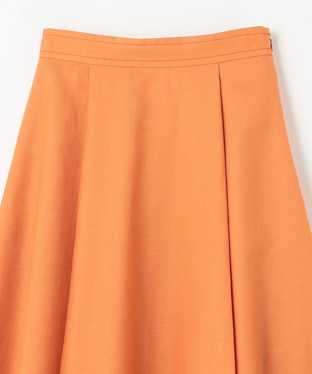 GRACE CONTINENTAL リネンタッチタックフレアスカート オレンジ