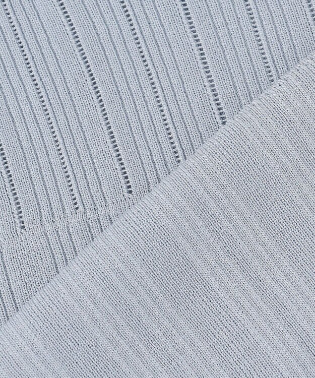 ICB L レースパターン ニット サックスグレー