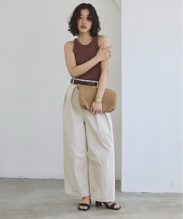 WEGO 【ANGIE VINTAGE/SMLサイズ展開】カップ付きアメスリタンク ブラウン