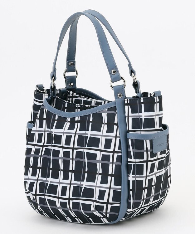 Y'SACCS ドローイングチェック2WAYミニトート ネイビー